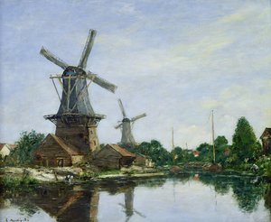 Mulini a vento olandesi, 1884 da Eugene Louis Boudin